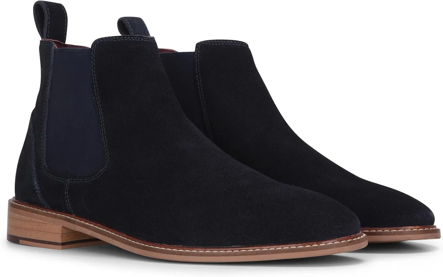 Men's Brown Suede Leather Slip-On Chelsea Ankle Boots