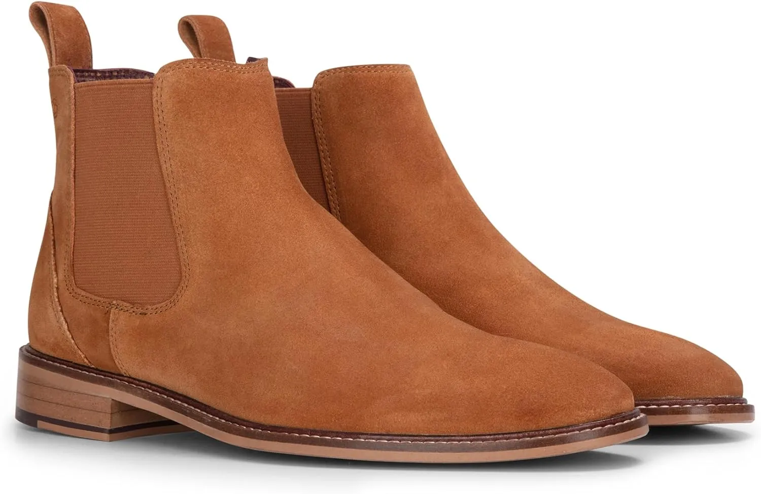 Men's Brown Suede Leather Slip-On Chelsea Ankle Boots