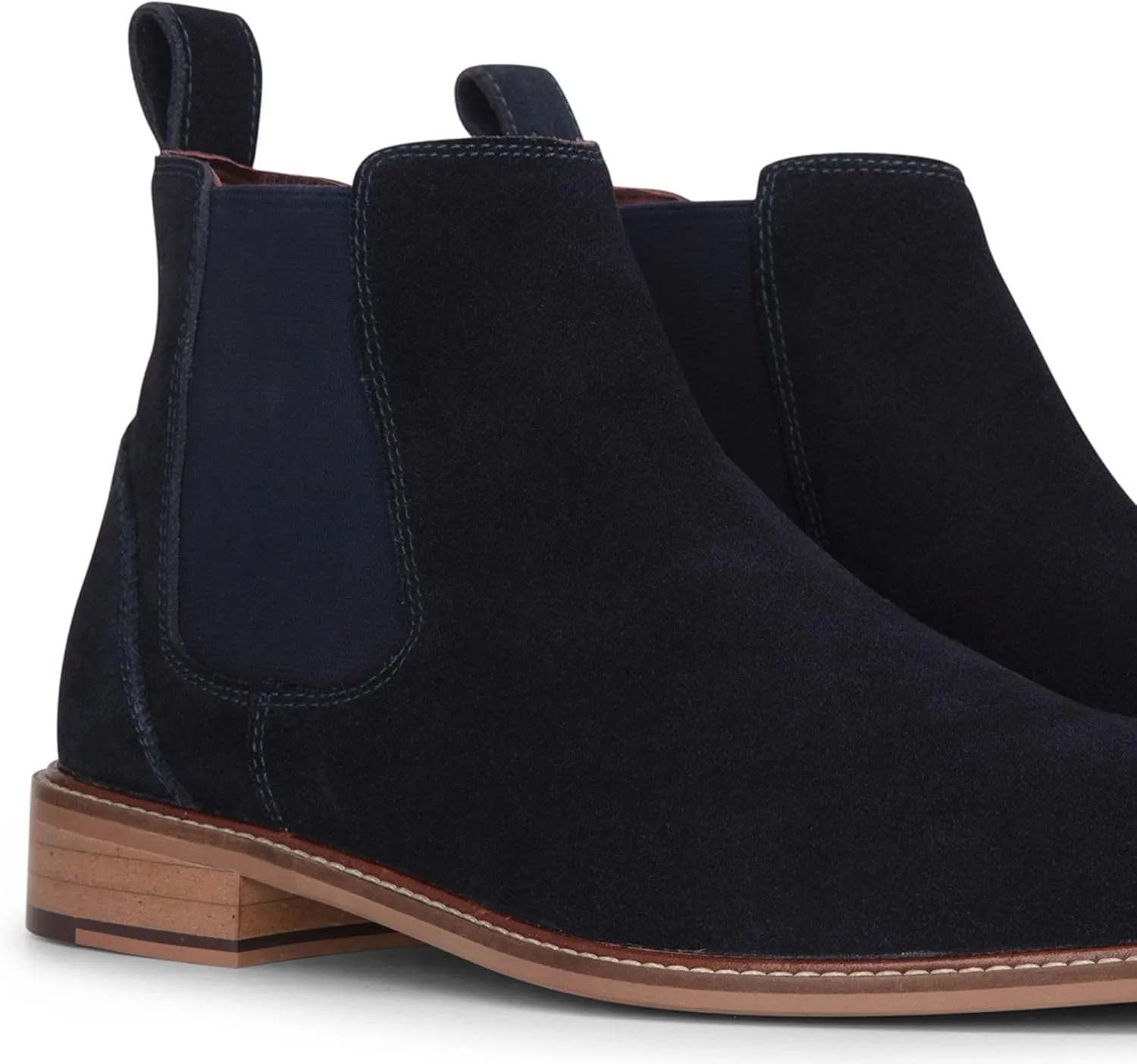 Men's Brown Suede Leather Slip-On Chelsea Ankle Boots