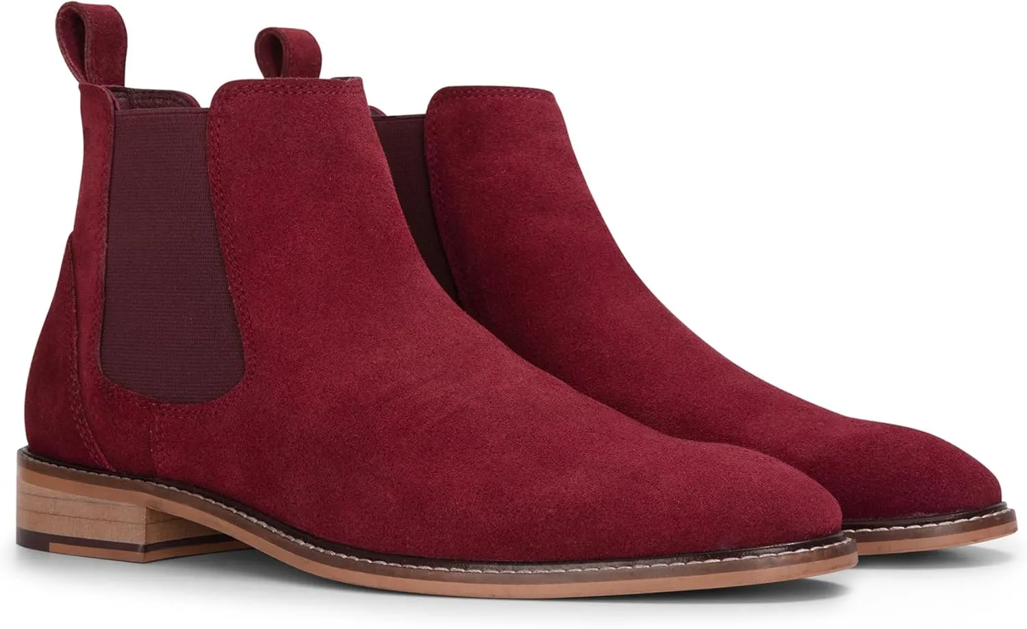 Men's Brown Suede Leather Slip-On Chelsea Ankle Boots