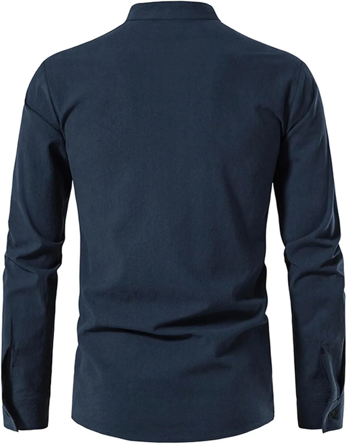 Mens Cotton Linen Shirts Long Sleeve Lace up Vintage Henley Shirt Loose Lightweight Beach Vacation Tops Hippie Outfit