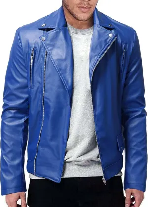 Men's Faux Leather Jacket Solid Color Notched Lapel Zipper Pocket Thermal Winter Fashion Casual Silm Fit Biker Jacket