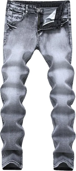 Men's Jeans Skinny Slim Fit Stretch Jeans for Men Denim Washed Pants