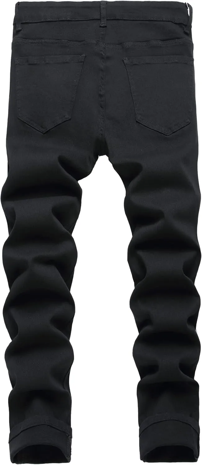 Men's Jeans Skinny Slim Fit Stretch Jeans for Men Denim Washed Pants