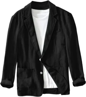 Men's Linen Blazer Shirt Tops Summer V Neck Casual Long Sleeve Work Shirts Drying Dressy Office Smart Formal Tops