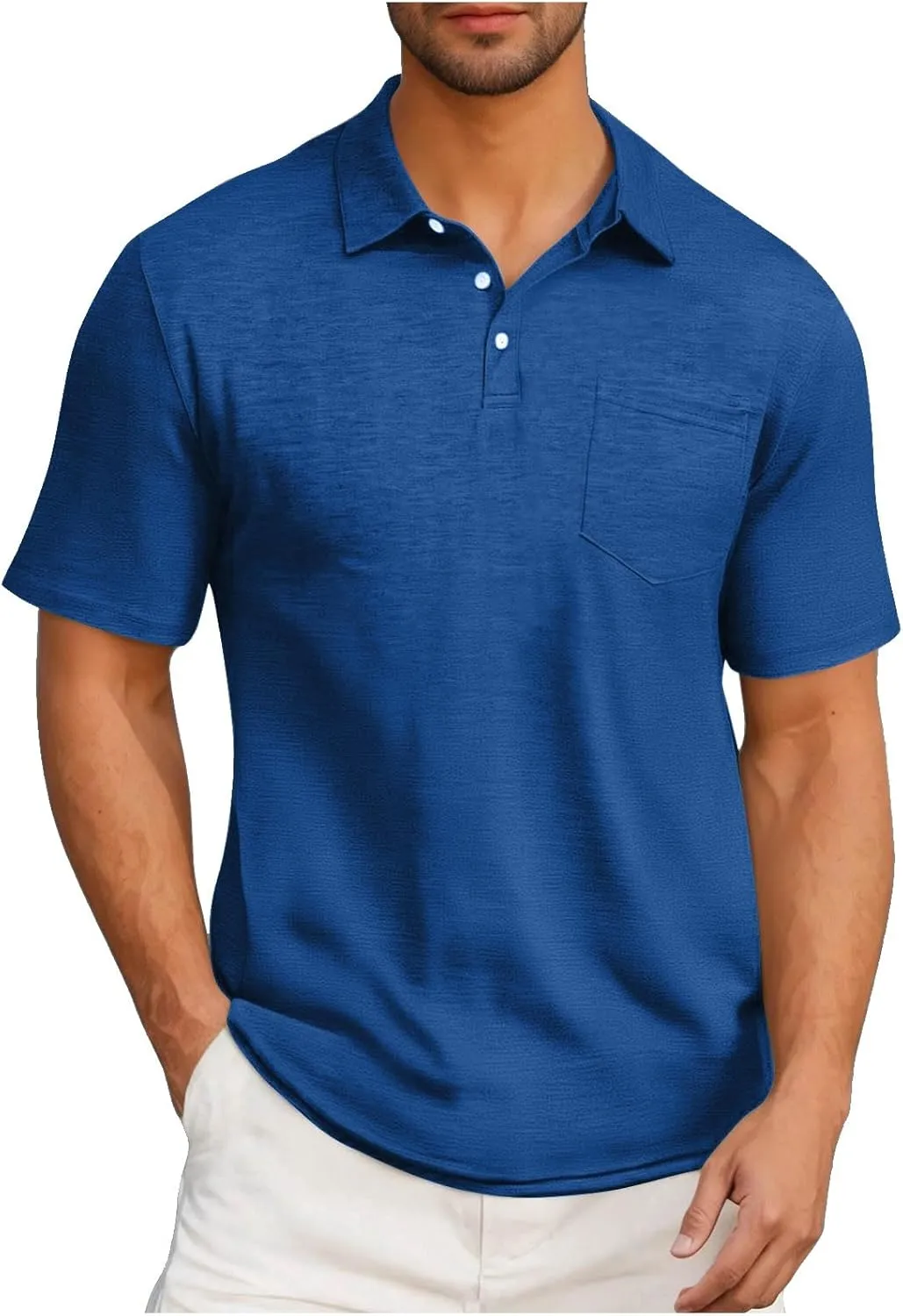 Mens Pique Polo Shirts Fashion Solid Color Performance Short Sleeve Tactical Shirt Moisture Wicking Baseball Tee Tops