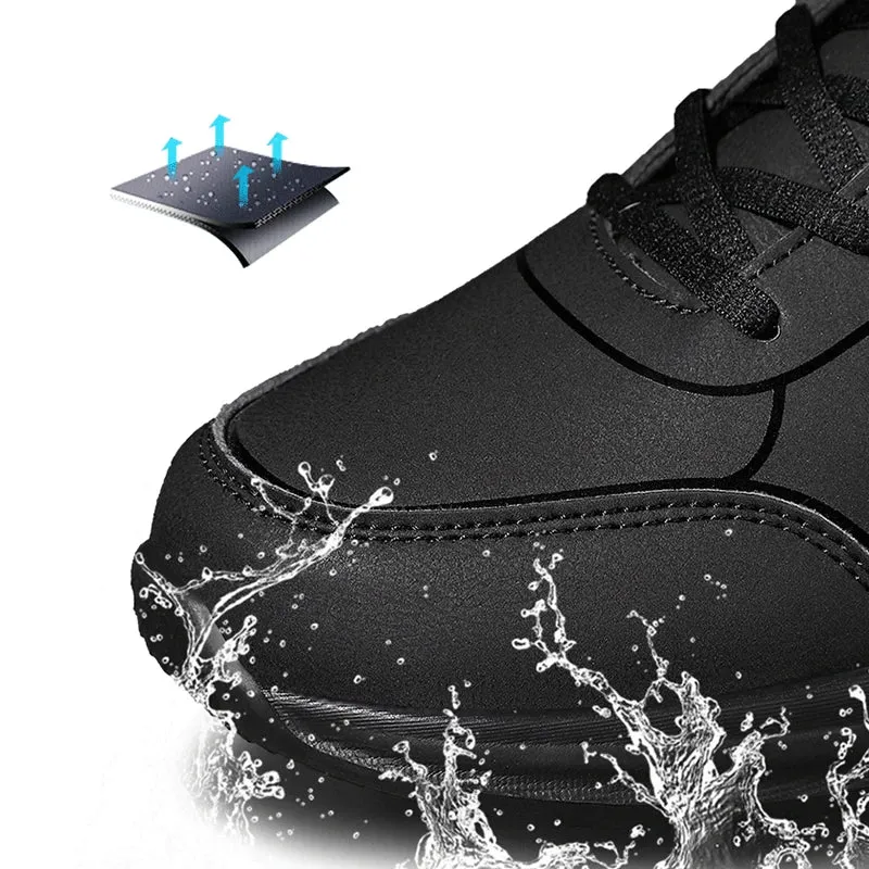 Men's Running Shoes for Winter Warm Breathable Anti-slip Lace Up Casual Sneakers Lightweight Walking Shoes