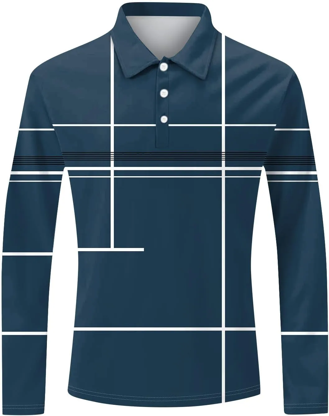 Mens Shirts for Button Trendy Graphic Slim Fashion Lapel Casual Long Sleeve Polo T Shirts