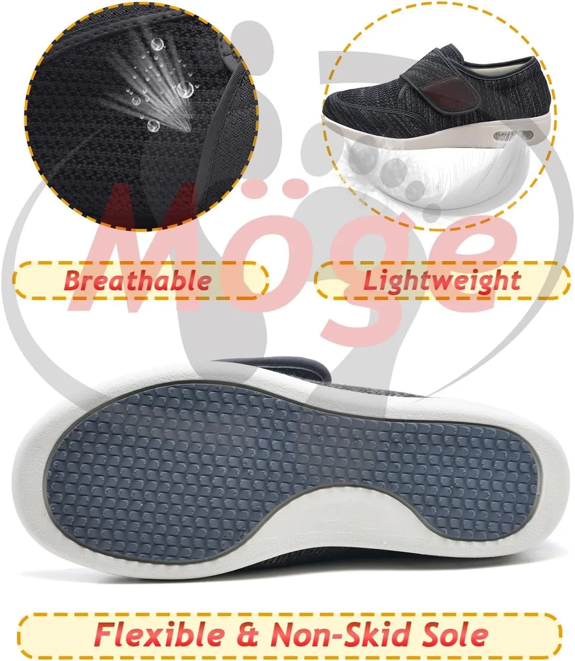 Men's Slip-On Loafers for Swollen Feet | Breathable Lightweight Casual Moccasin Sneakers | Comfortable Driving & House Shoes