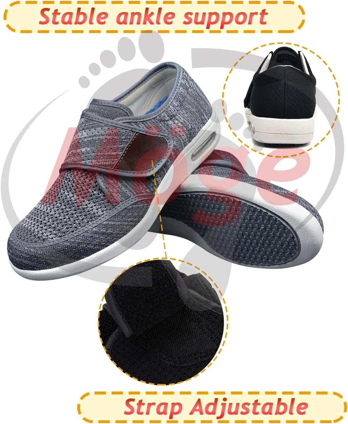 Men's Slip-On Loafers for Swollen Feet | Breathable Lightweight Casual Moccasin Sneakers | Comfortable Driving & House Shoes