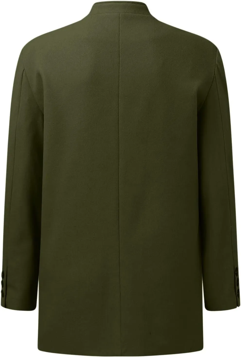Mens Trench Coat Slim Fit Notched Collar Single Breasted Pea Coat Spring Warm Soft Overcoat Mid Long Wool Jacket Tops