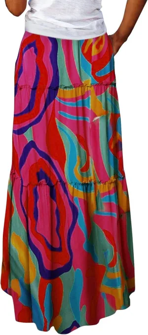 Midi Skirt,Linen Womens Boho Maxi Skirt with Pockets Trendy Flowy Long Skirts for Women 2025 Elastic High Waisted