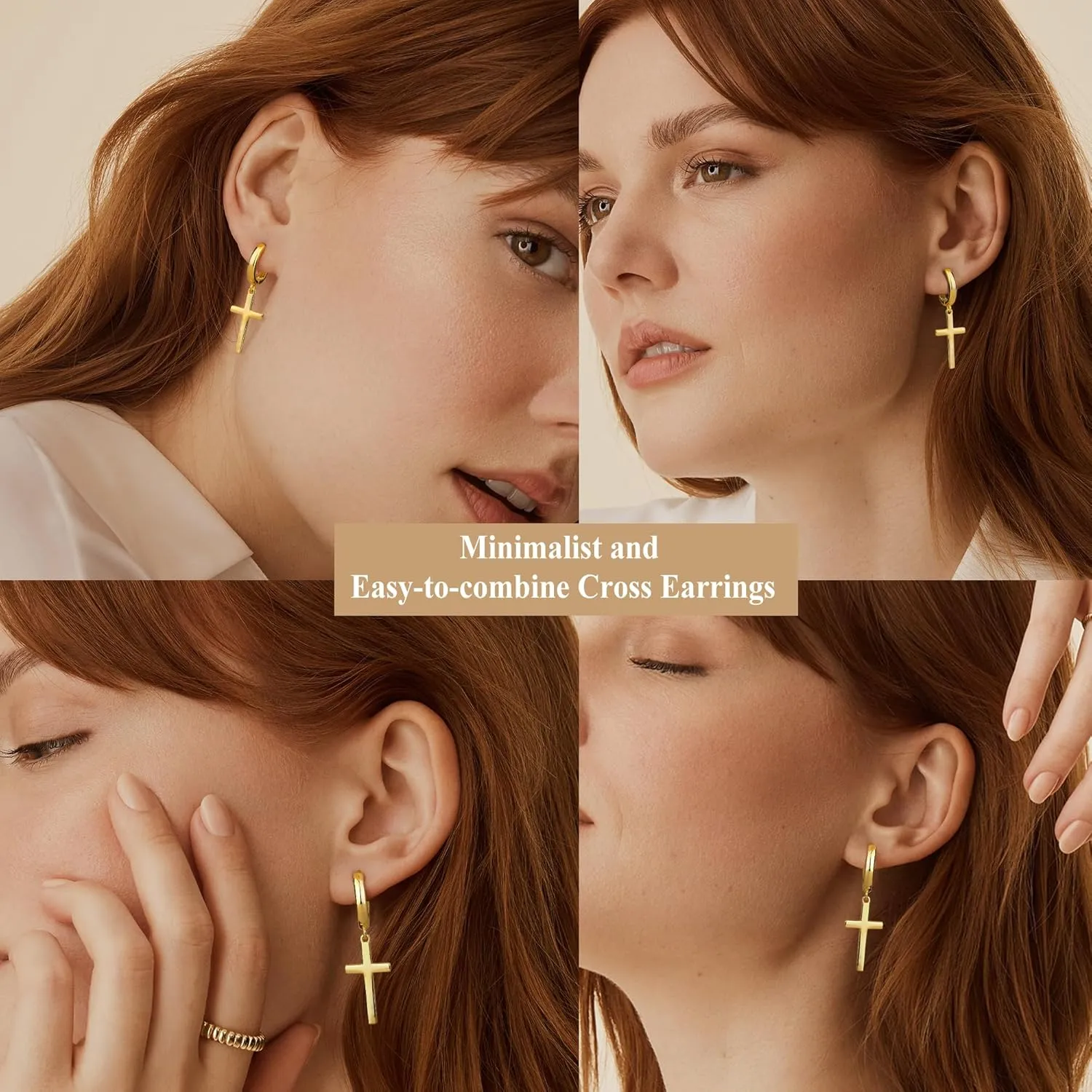 MILACOLATO 925 Sterling Silver Hoop Earrings for Women 18K Gold Silver Plated Drop Dangle Hoop Earrings with Charms Cross Spike Moon Star Paperclip Link Statement Earrings Convertible Link Huggie Earrings Hypoallergenic