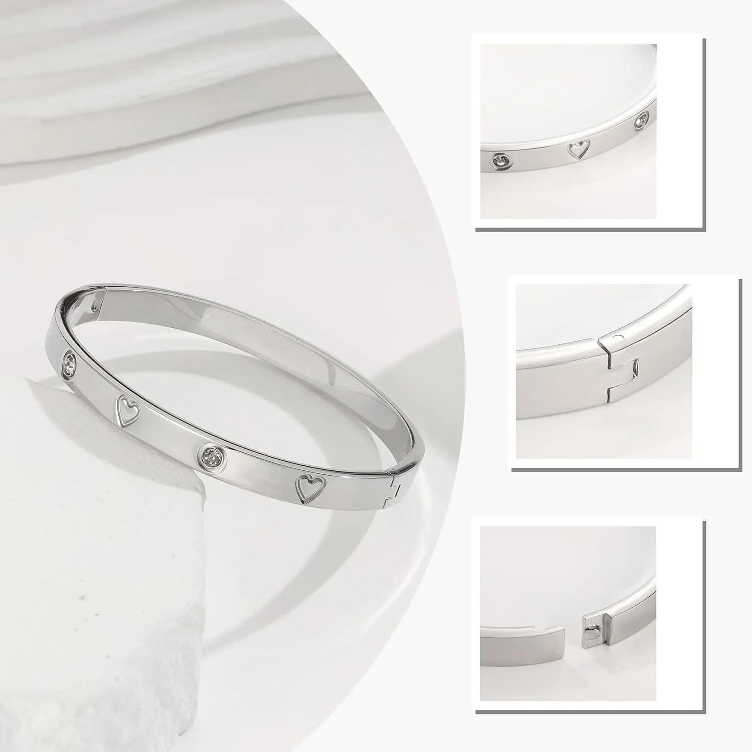 MILAKOO Gold Bracelets for Women Tennis Bracelets Bangle Bracelets Plated Oval Cuff for Wedding Gift