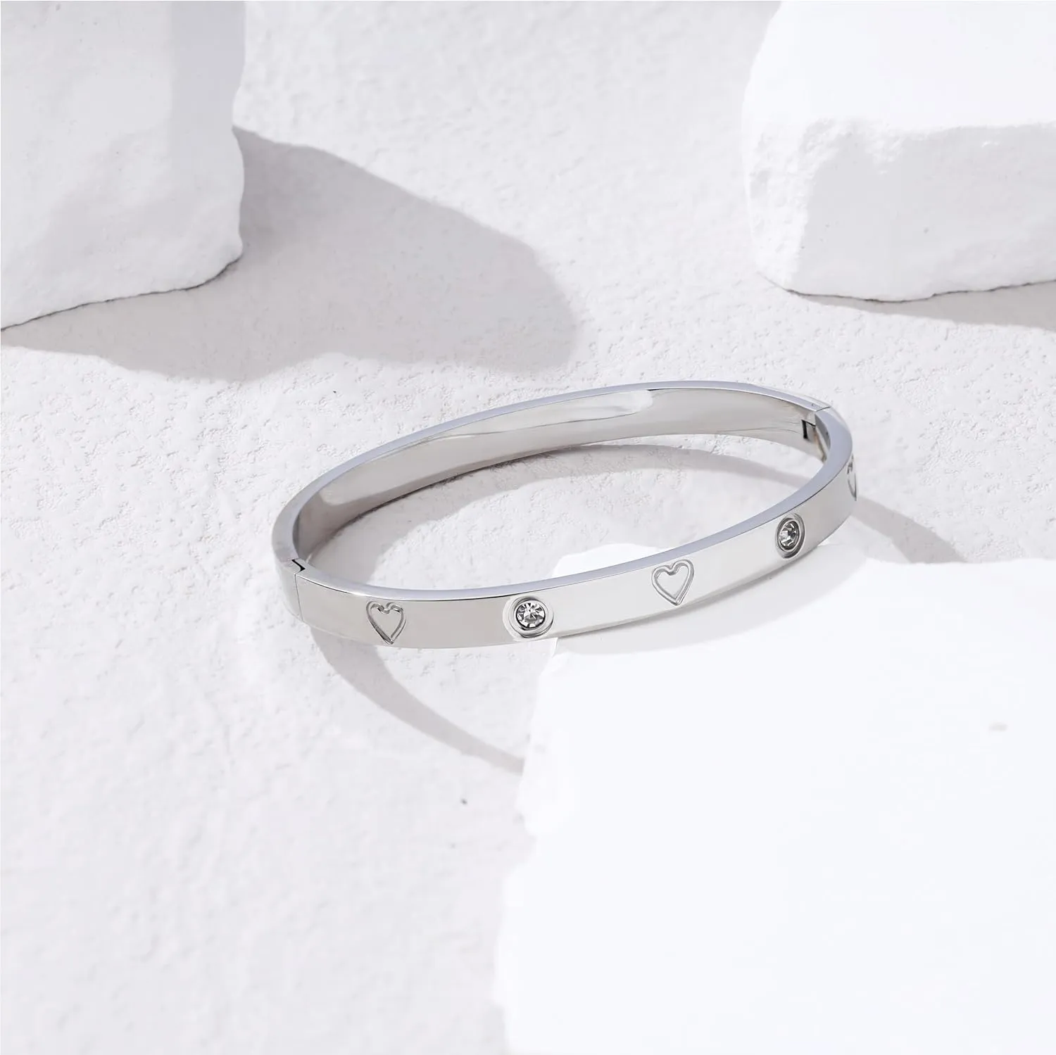 MILAKOO Gold Bracelets for Women Tennis Bracelets Bangle Bracelets Plated Oval Cuff for Wedding Gift
