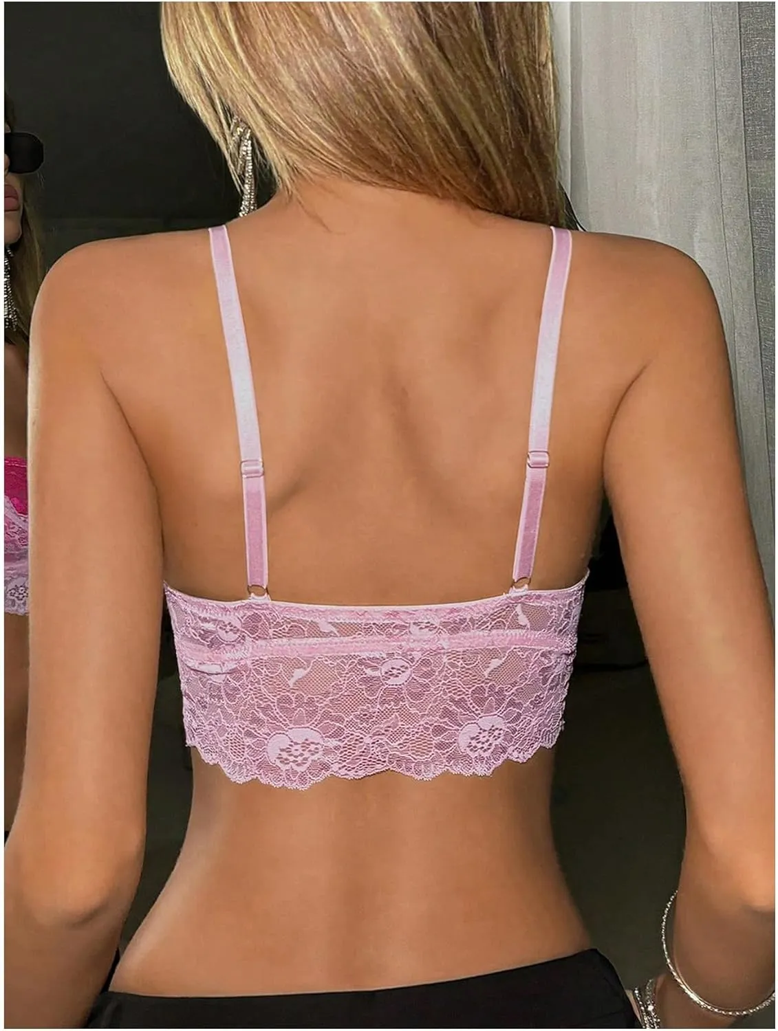 Milumia Women's Colorblock Lace Corset Crop Top Y2k Bralette Camisole Going Out