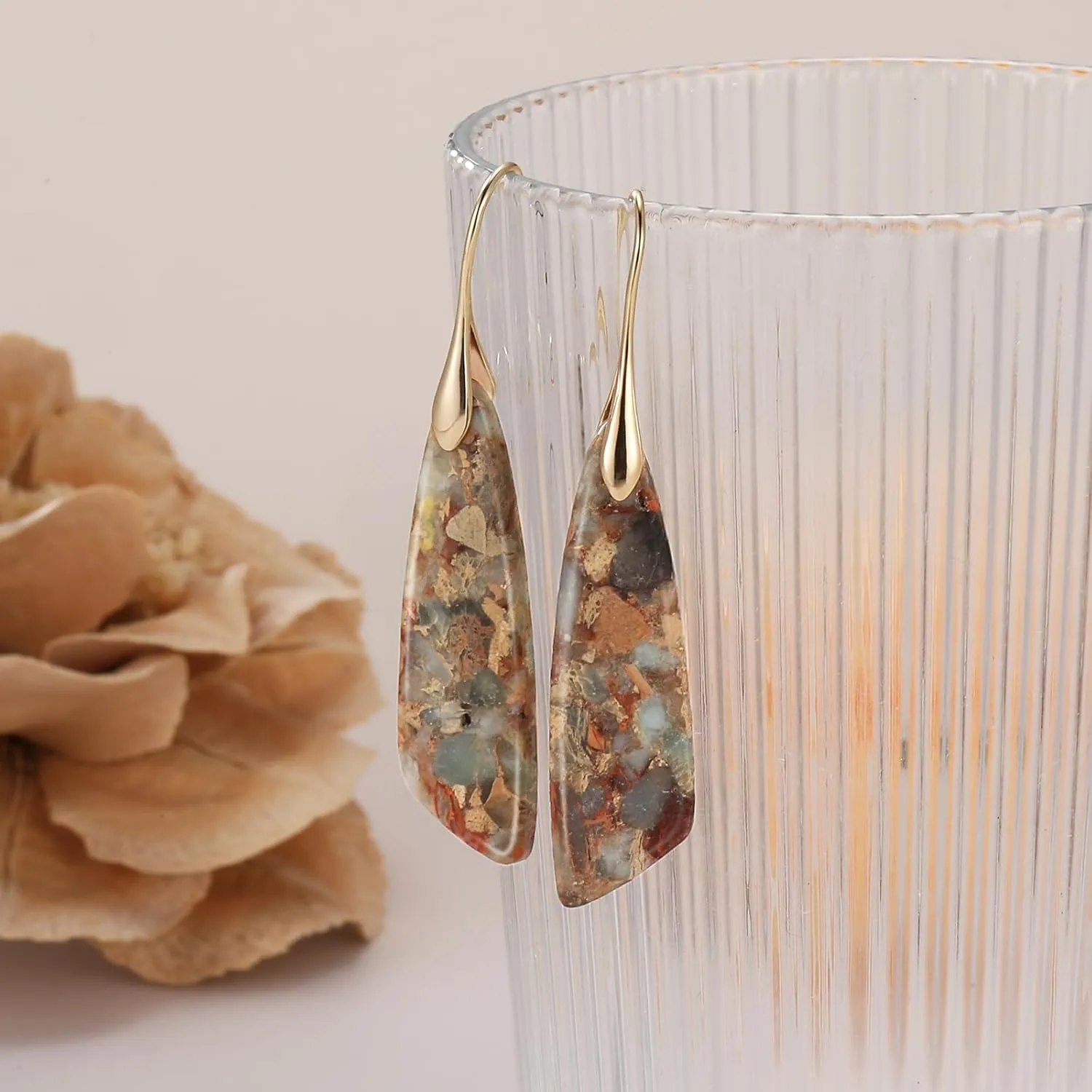 MJartoria Stone Earrings for Women Trendy Vintage Dangle Earrings Drop Earrings Statement Earrings Jewelry Gifts