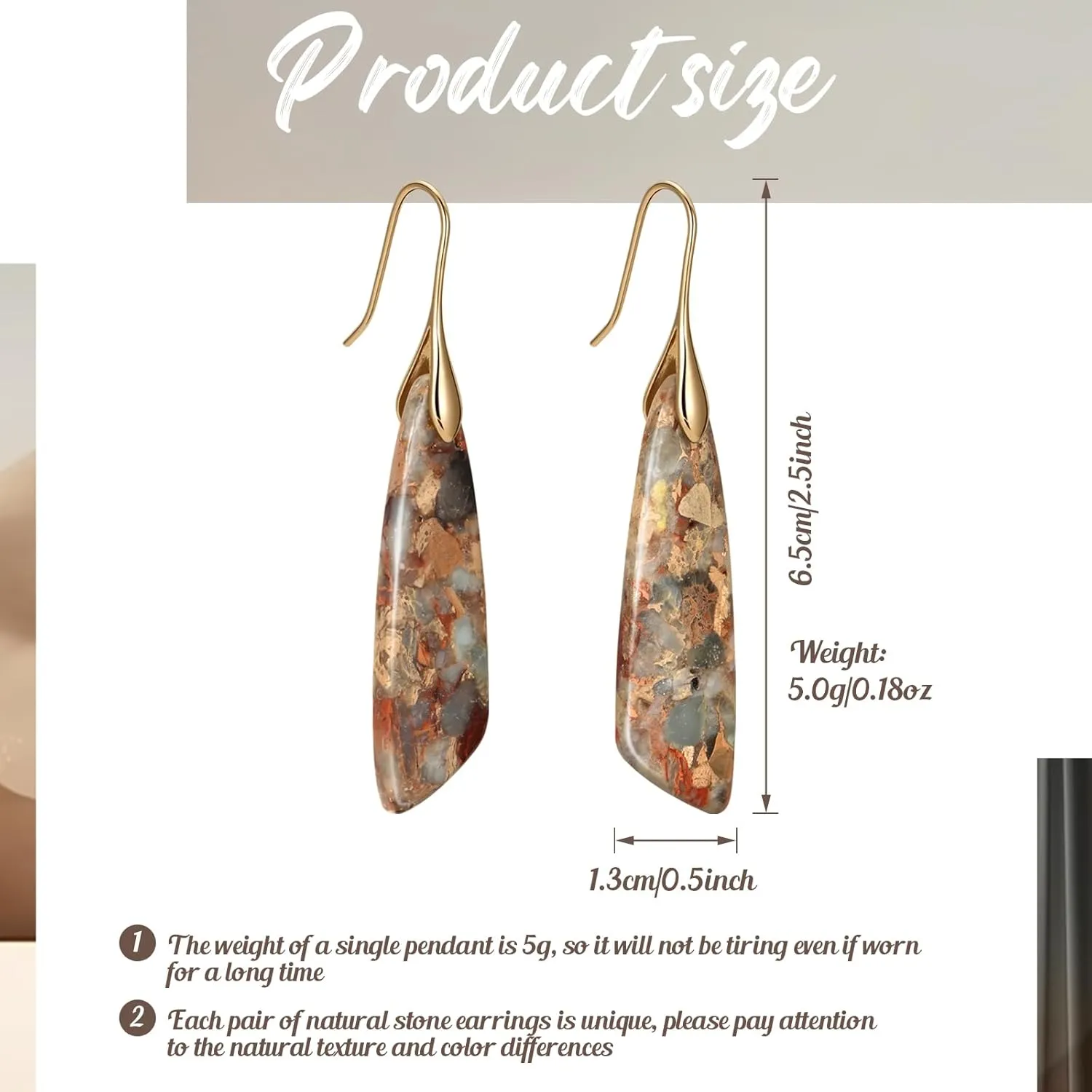 MJartoria Stone Earrings for Women Trendy Vintage Dangle Earrings Drop Earrings Statement Earrings Jewelry Gifts