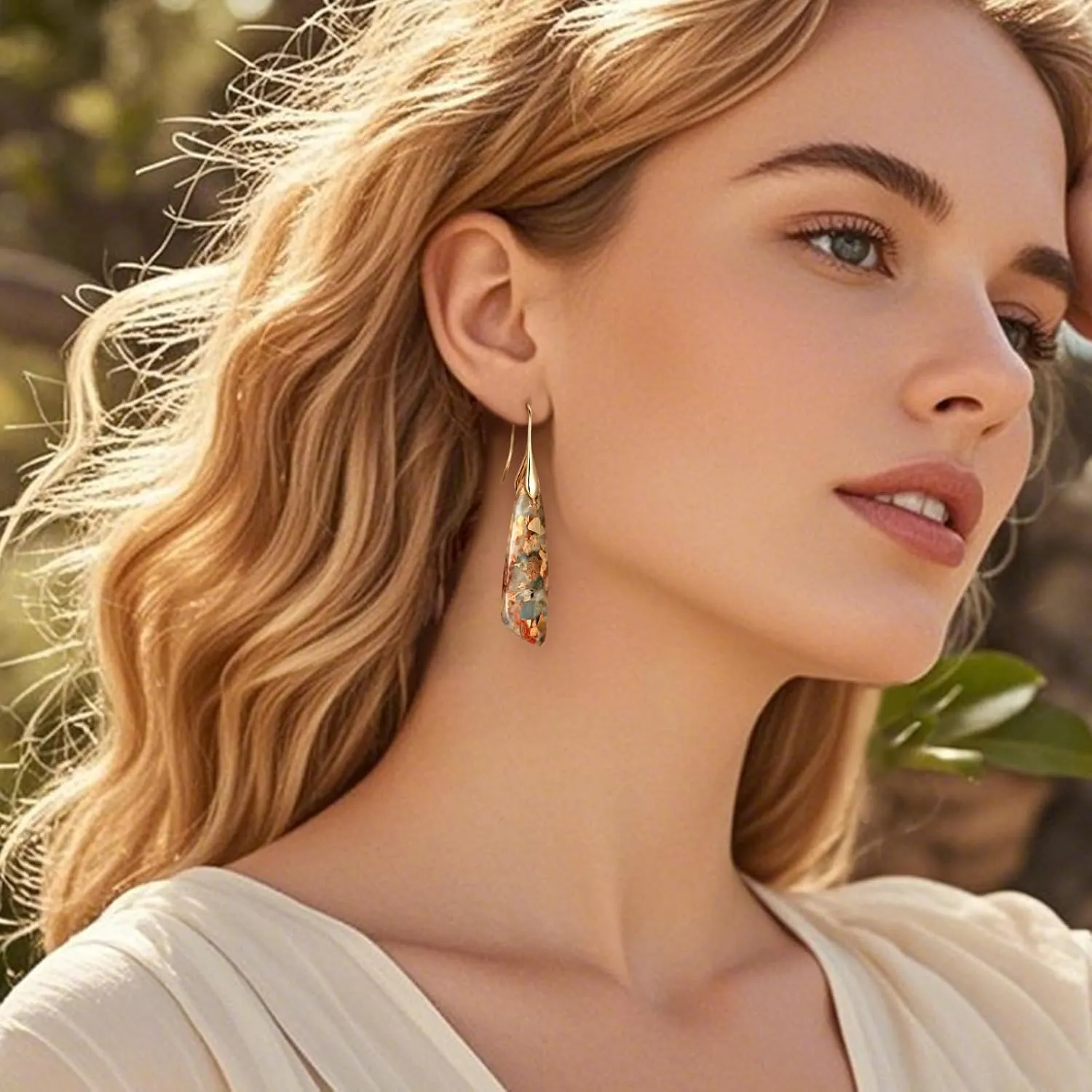 MJartoria Stone Earrings for Women Trendy Vintage Dangle Earrings Drop Earrings Statement Earrings Jewelry Gifts