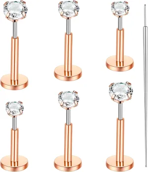 MJust Titanium Nose Ring Set, 18G Hypoallergenic L Shaped and Hoop Nose Stud Rings for Women & Men.