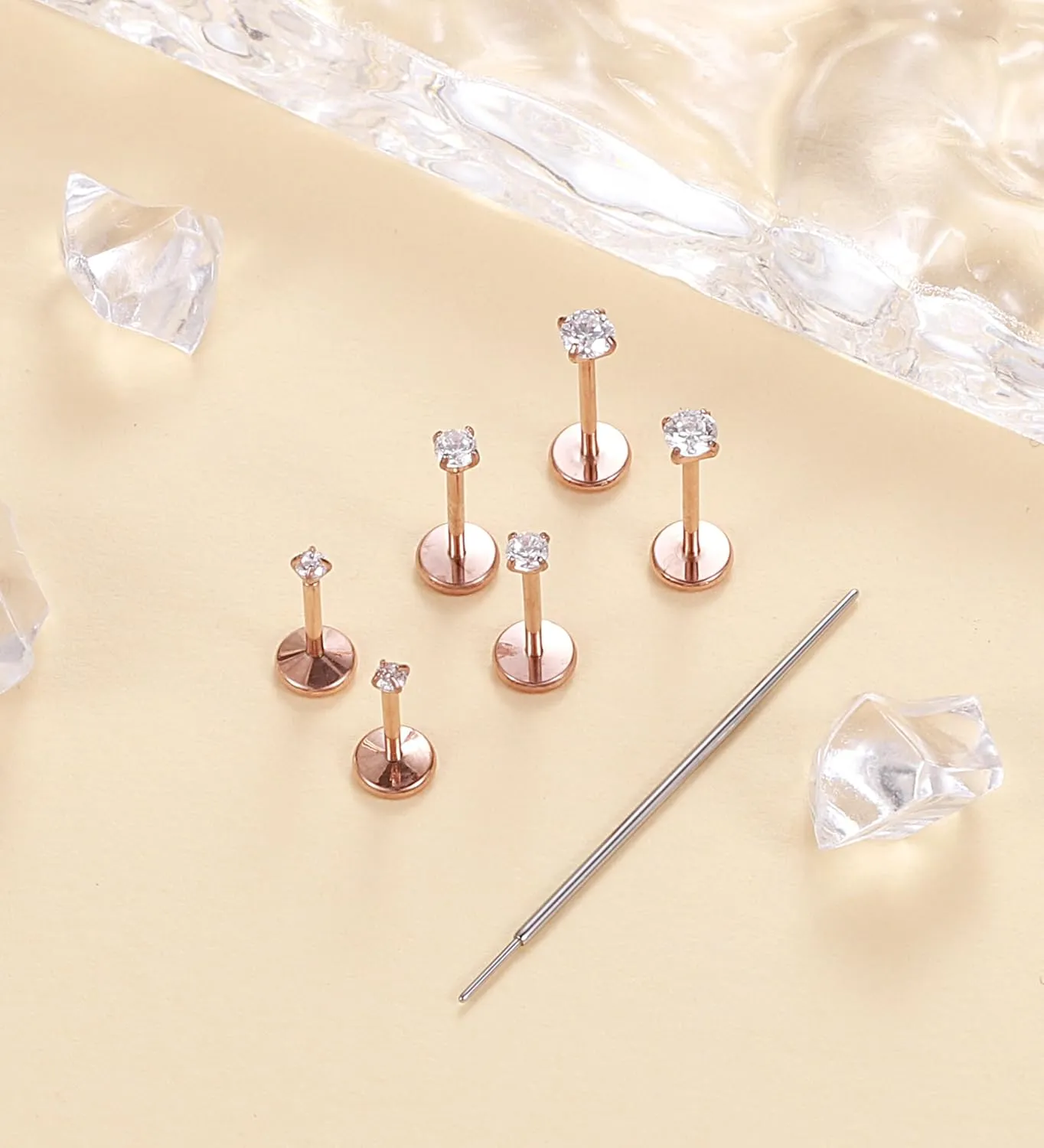 MJust Titanium Nose Ring Set, 18G Hypoallergenic L Shaped and Hoop Nose Stud Rings for Women & Men.