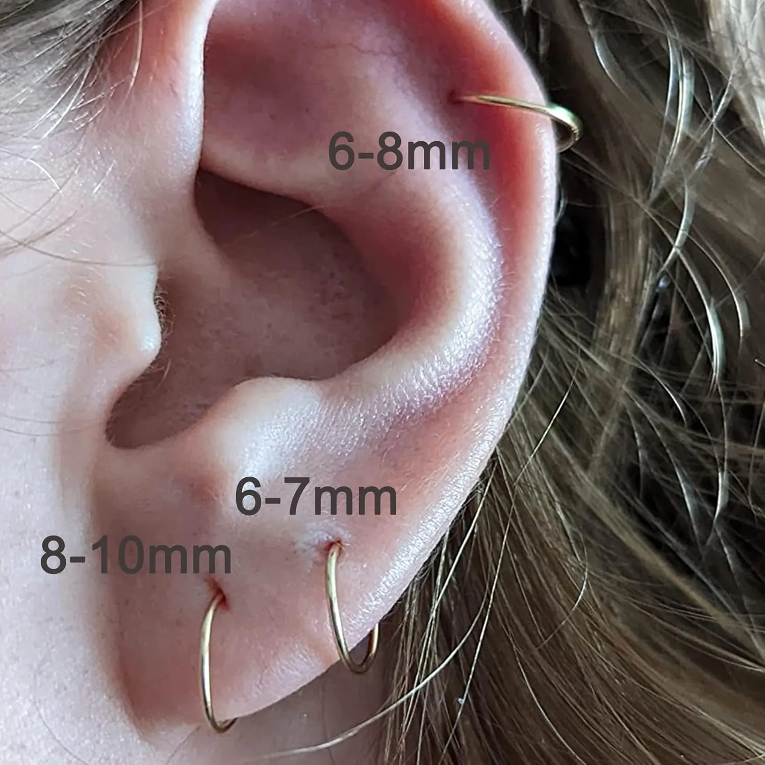 MODRSA Gold Cartilage Earring Silver Cartilage Piercing Jewelry 16g Helix Piercing Jewelry Cartilage Hoop Earring Helix Earrings Silver Cartilage Earring Stud 16 Gauge Cartilage Earrings for Women