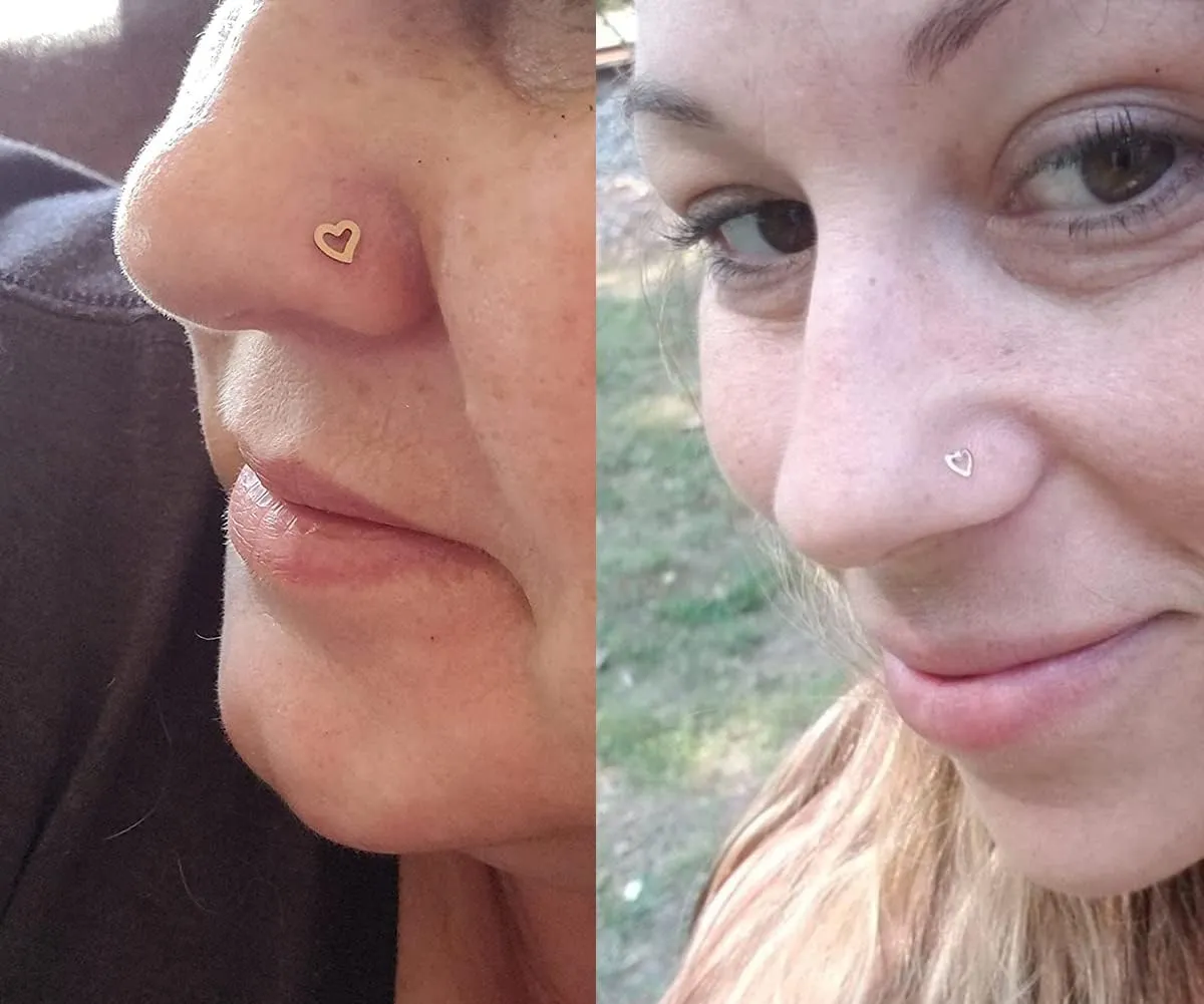 MODRSA Nose Rings - 20g Hoops & Studs in Surgical Steel & Silver Rose Gold