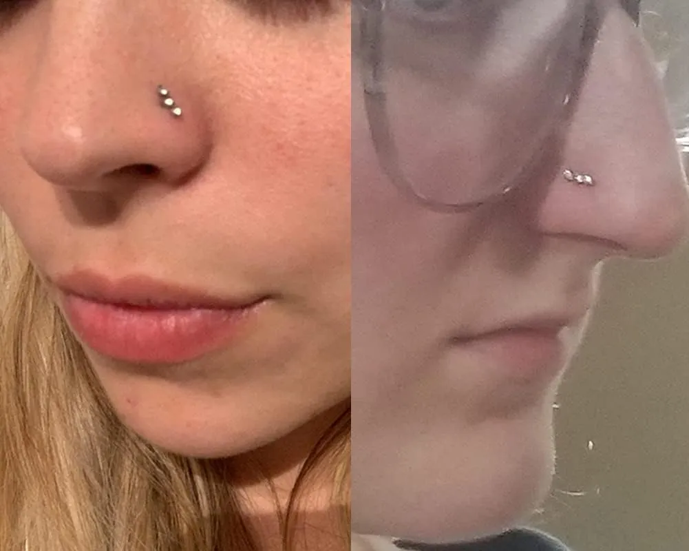 MODRSA Nose Studs 20g 22g Nose Stud L Shaped Diamond Nose Rings Stud for Women Surgical Steel Nose Rings Nose Screw Nose Piercing Stud Flower Heart Nostril Jewelry Silver Rose Gold