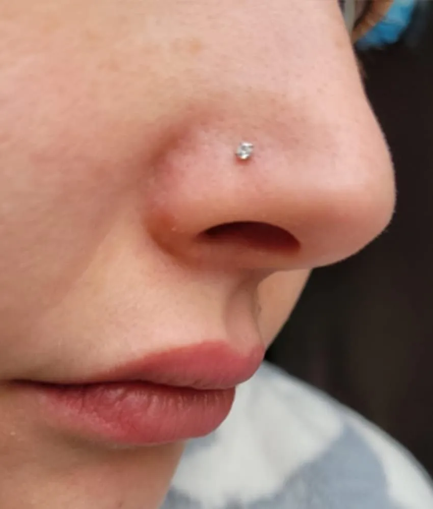 MODRSA Nose Studs 20g 22g Nose Stud L Shaped Diamond Nose Rings Stud for Women Surgical Steel Nose Rings Nose Screw Nose Piercing Stud Flower Heart Nostril Jewelry Silver Rose Gold