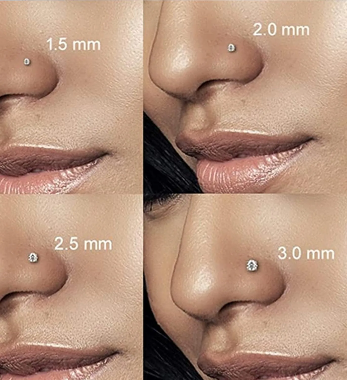MODRSA Nose Studs 20g 22g Nose Stud L Shaped Diamond Nose Rings Stud for Women Surgical Steel Nose Rings Nose Screw Nose Piercing Stud Flower Heart Nostril Jewelry Silver Rose Gold