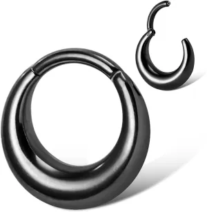 MOQIKAKA16G 8mm Septum Rings - Stainless Steel Segment Nose Rings for Women Men - Hinged Segment Nose Helix Cartilage Clicker Hoop Earrings for Daith Rook Tragus Piercing