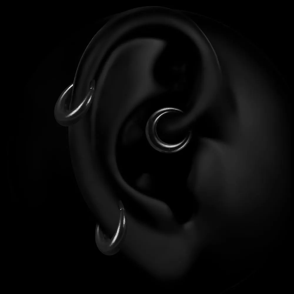 MOQIKAKA16G 8mm Septum Rings - Stainless Steel Segment Nose Rings for Women Men - Hinged Segment Nose Helix Cartilage Clicker Hoop Earrings for Daith Rook Tragus Piercing
