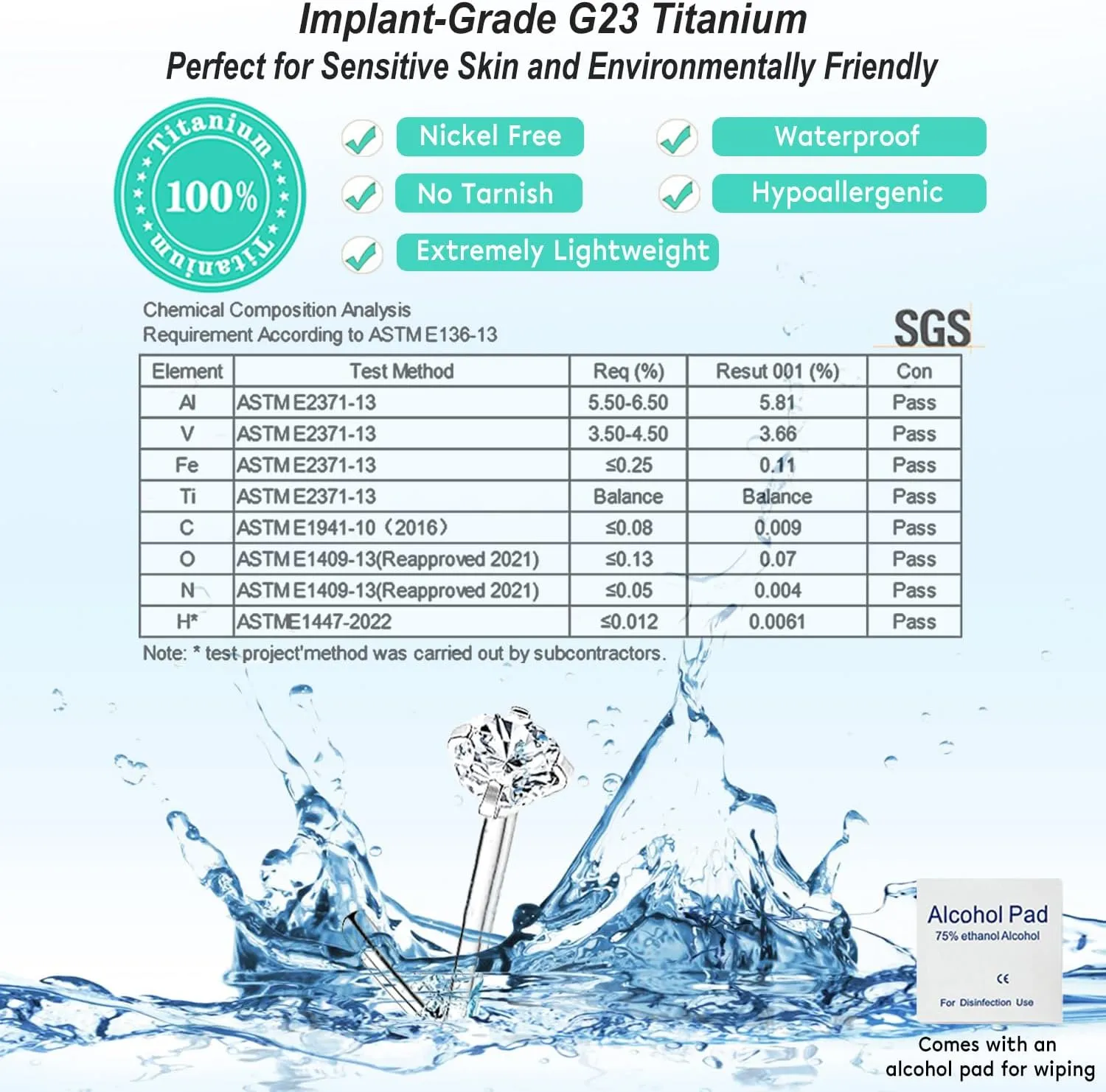 Nose Rings Studs G23 Titanium 20G Nose Studs for Women Men 18G Nose Rings Hoop Hypoallergenic Nose Piercings Jewelry 1.5/2/2.5/3 mm CZ L Shape Nose Screw Studs Hoop Rings for Helix Cartilage