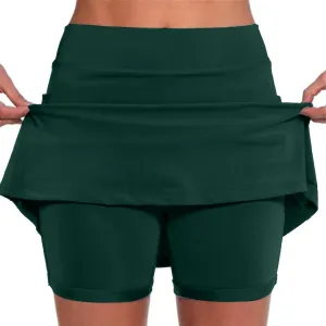 NREALY Athletic Yoga Culottes for Women Skorts for Women with Pockets Elastic Yoga Culottes for Women