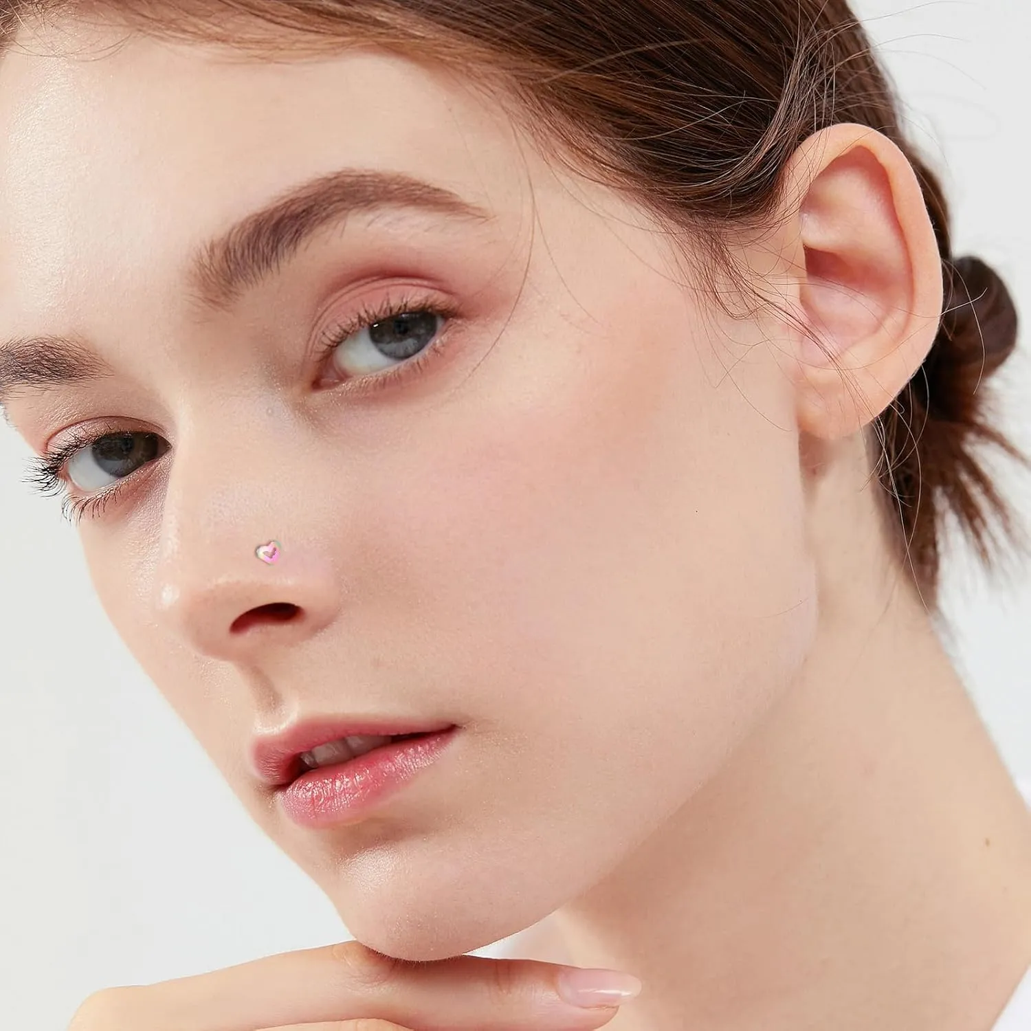 ONESING 9-40 Pcs Nose Rings - Hoops, Studs & L Shape - Hypoallergenic Stainless Steel Nose Piercings for Women & Men