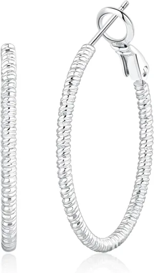 OOOPEL Gold Hoops Earrings for Women, 14k Real Gold Plated Big Earring Hoops Lightweight Earrings Hypoallergenic Large Sterling Silver Hoop Earring for Women 30MM 40MM 50MM 60MM