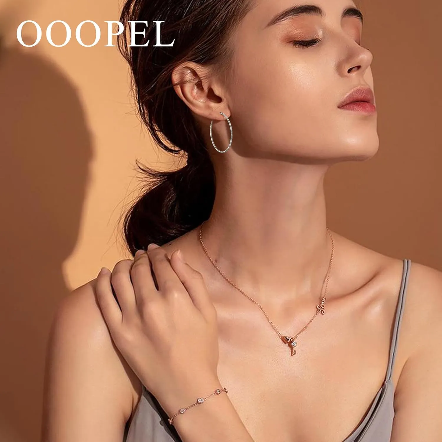 OOOPEL Gold Hoops Earrings for Women, 14k Real Gold Plated Big Earring Hoops Lightweight Earrings Hypoallergenic Large Sterling Silver Hoop Earring for Women 30MM 40MM 50MM 60MM