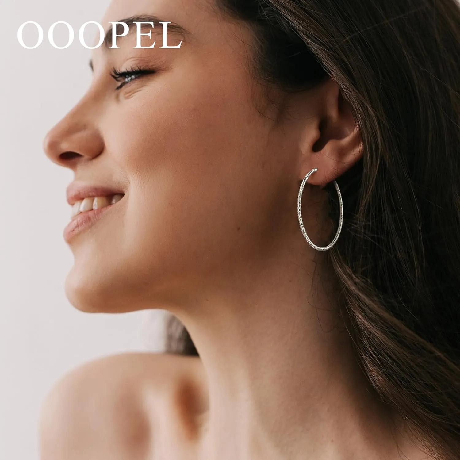 OOOPEL Gold Hoops Earrings for Women, 14k Real Gold Plated Big Earring Hoops Lightweight Earrings Hypoallergenic Large Sterling Silver Hoop Earring for Women 30MM 40MM 50MM 60MM