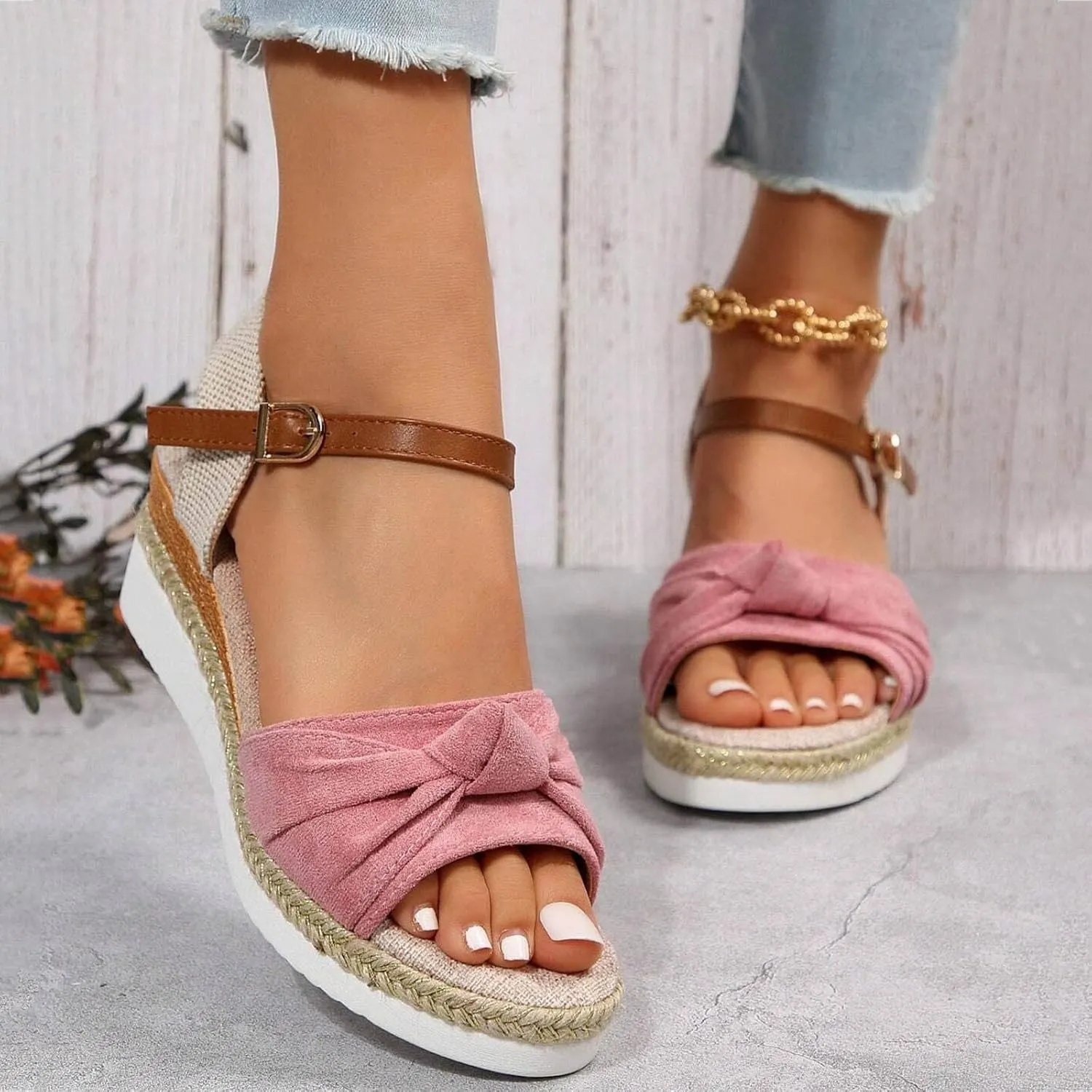 Orthopedic Platform Wedge Sandals for Women Summer Dressy 2025,Wedges Heels Walking Arch Support Open Toe Ankle Strap Casual Slip on Comfortable