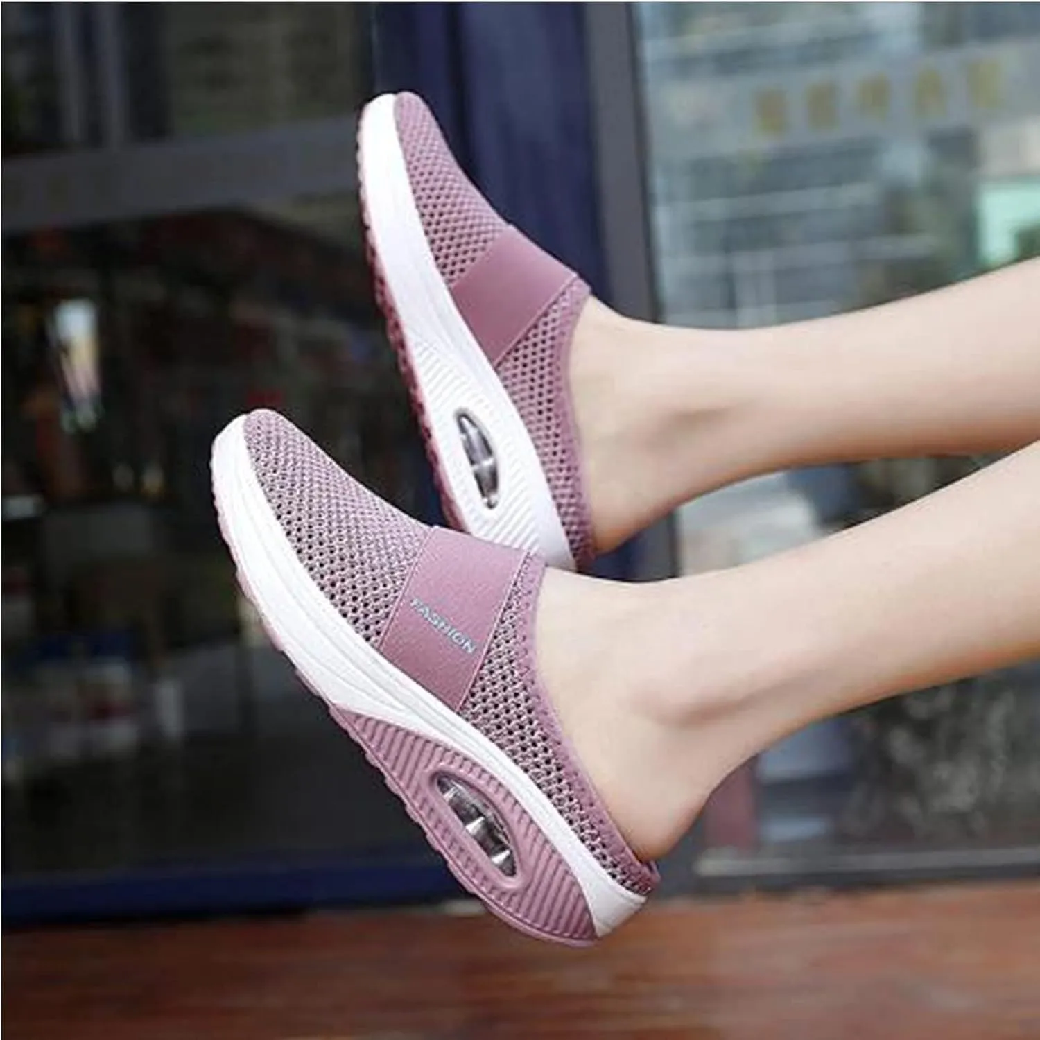 Orthopedic Sandals for Women 2025 Summer Arch Support Sandals Breathable Mesh Air Cushion Slip on Slippers Casual Wedge Platform Slippers Comfort Wear Orthowear Shoes