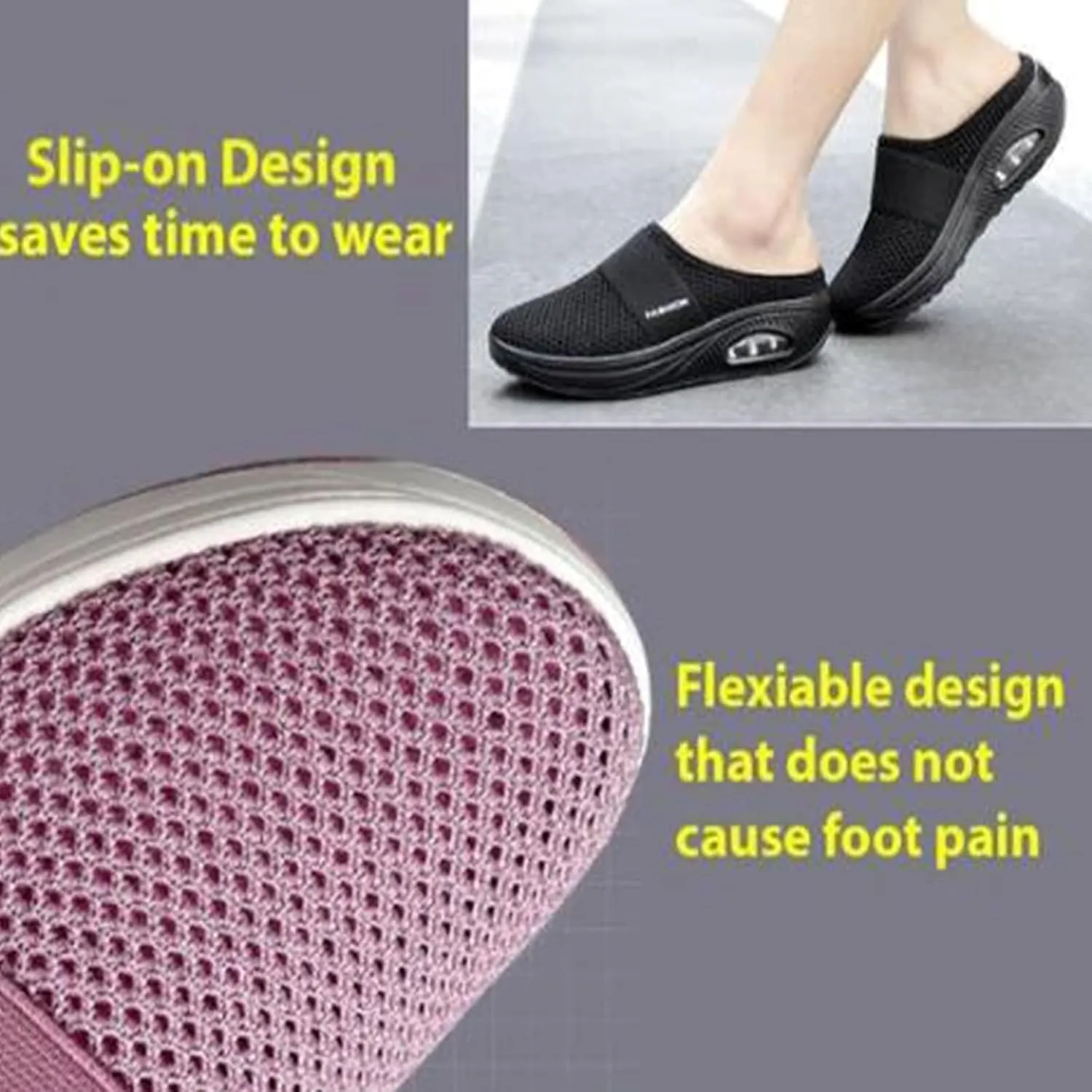 Orthopedic Sandals for Women 2025 Summer Arch Support Sandals Breathable Mesh Air Cushion Slip on Slippers Casual Wedge Platform Slippers Comfort Wear Orthowear Shoes