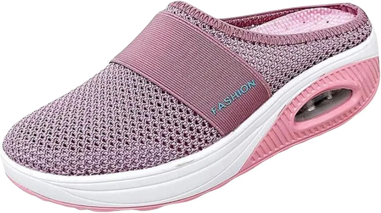 Orthopedic Sandals for Women 2025 Summer Arch Support Sandals Breathable Mesh Air Cushion Slip on Slippers Casual Wedge Platform Slippers Comfort Wear Orthowear Shoes