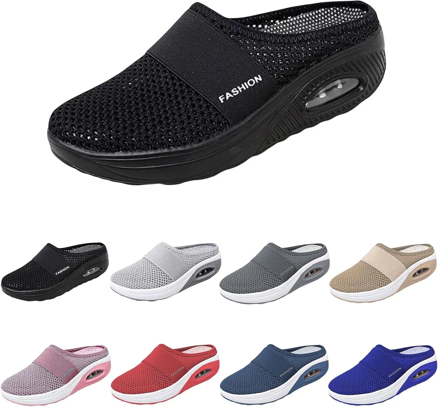 Orthopedic Sandals for Women 2025 Summer Arch Support Sandals Breathable Mesh Air Cushion Slip on Slippers Casual Wedge Platform Slippers Comfort Wear Orthowear Shoes