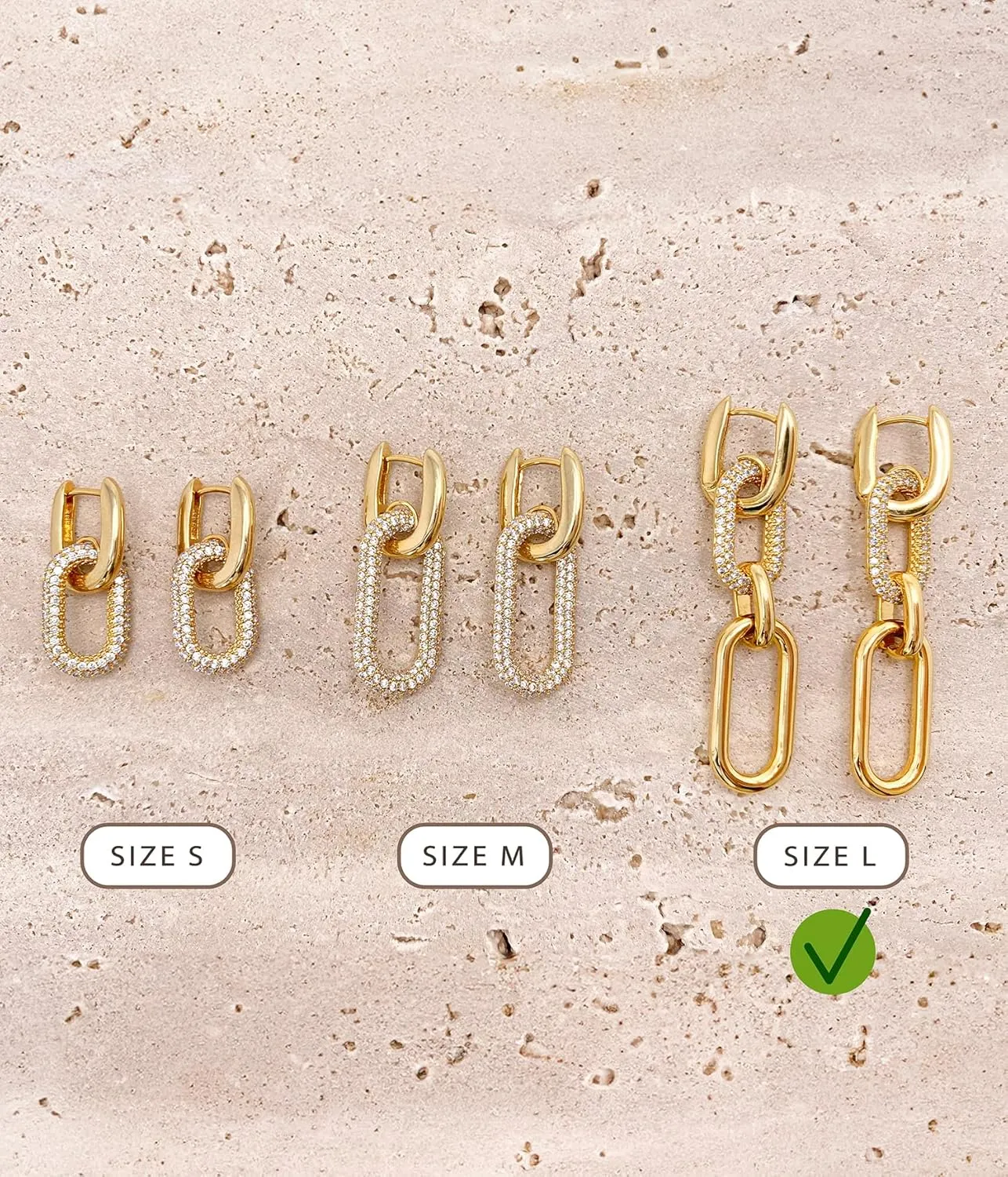 OZEL 14K Gold & Silver Plated Paperclip Chain Earrings with Cubic Zirconia  Dangle, Hoop, Huggie, Stud Styles  Womens Fashion Jewelry Gift
