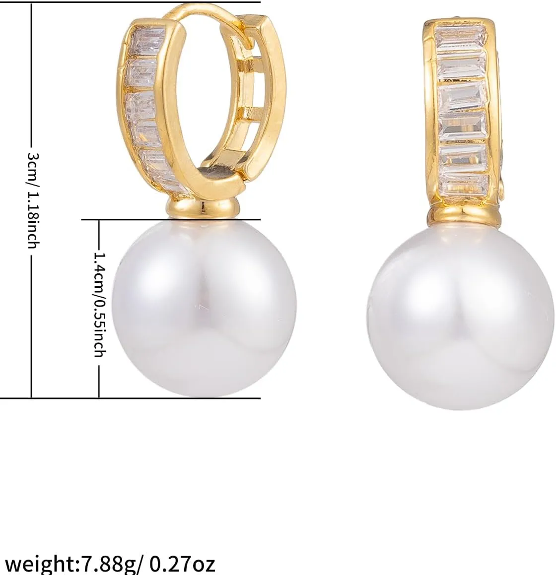 Pearl Wedding Earrings for Brides Pearl Drop Earrings for Women White Round Pearls 14K Gold Plated Bridal Earring for Wedding Rhinestone Pearls Earring Formal Bridesmaid Gifts Trendy Stuff