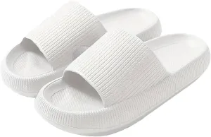 Pillow Slippers for Women and Men, Cloud Slides Shower Sandals House Shoes, Lightweight, Thick Sole, Non-Slip, Easy to Clean Beach Shoes Indoor Bathroom Sandals, Ultimate Comfort