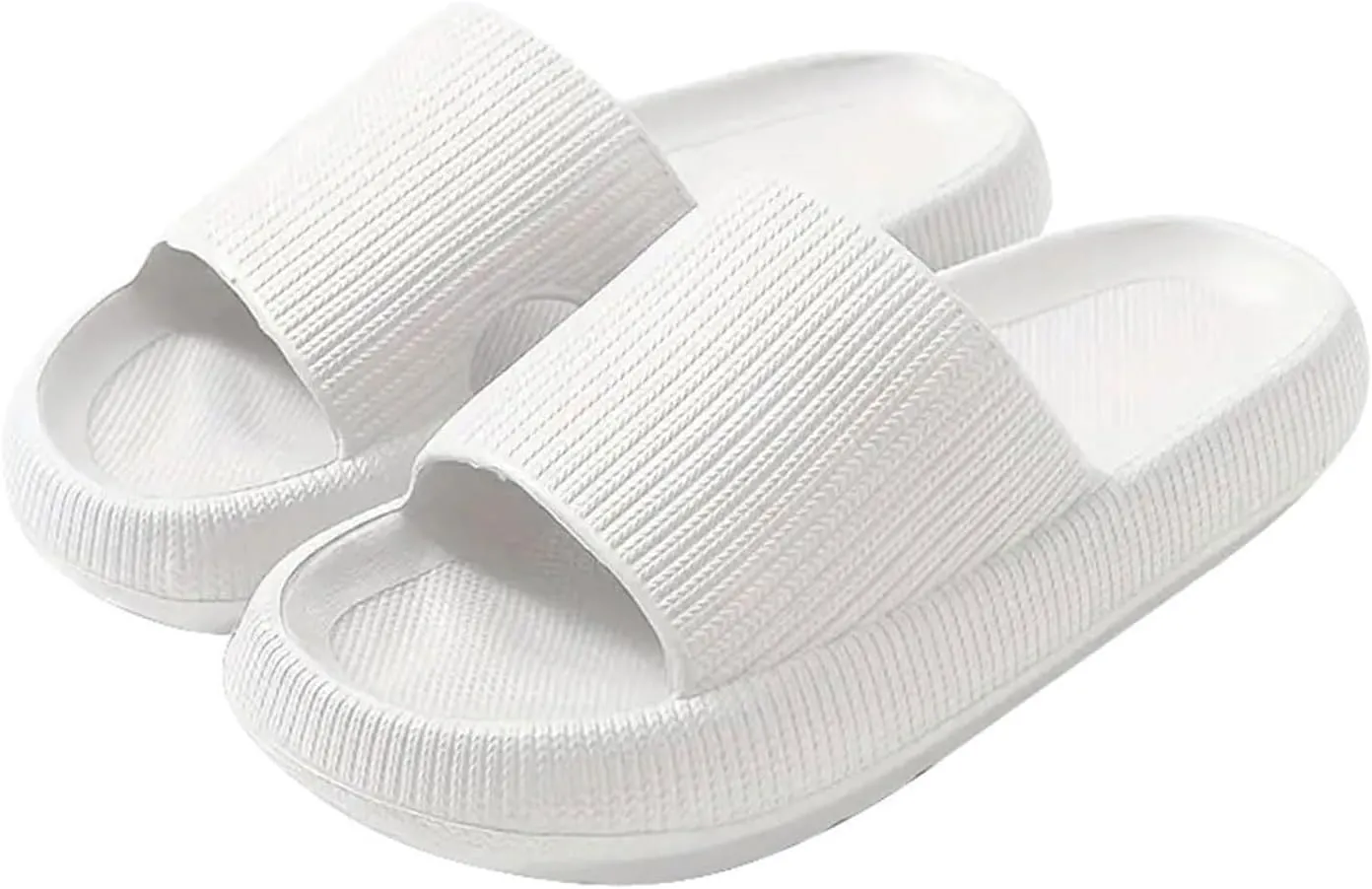 Pillow Slippers for Women and Men, Cloud Slides Shower Sandals House Shoes, Lightweight, Thick Sole, Non-Slip, Easy to Clean Beach Shoes Indoor Bathroom Sandals, Ultimate Comfort