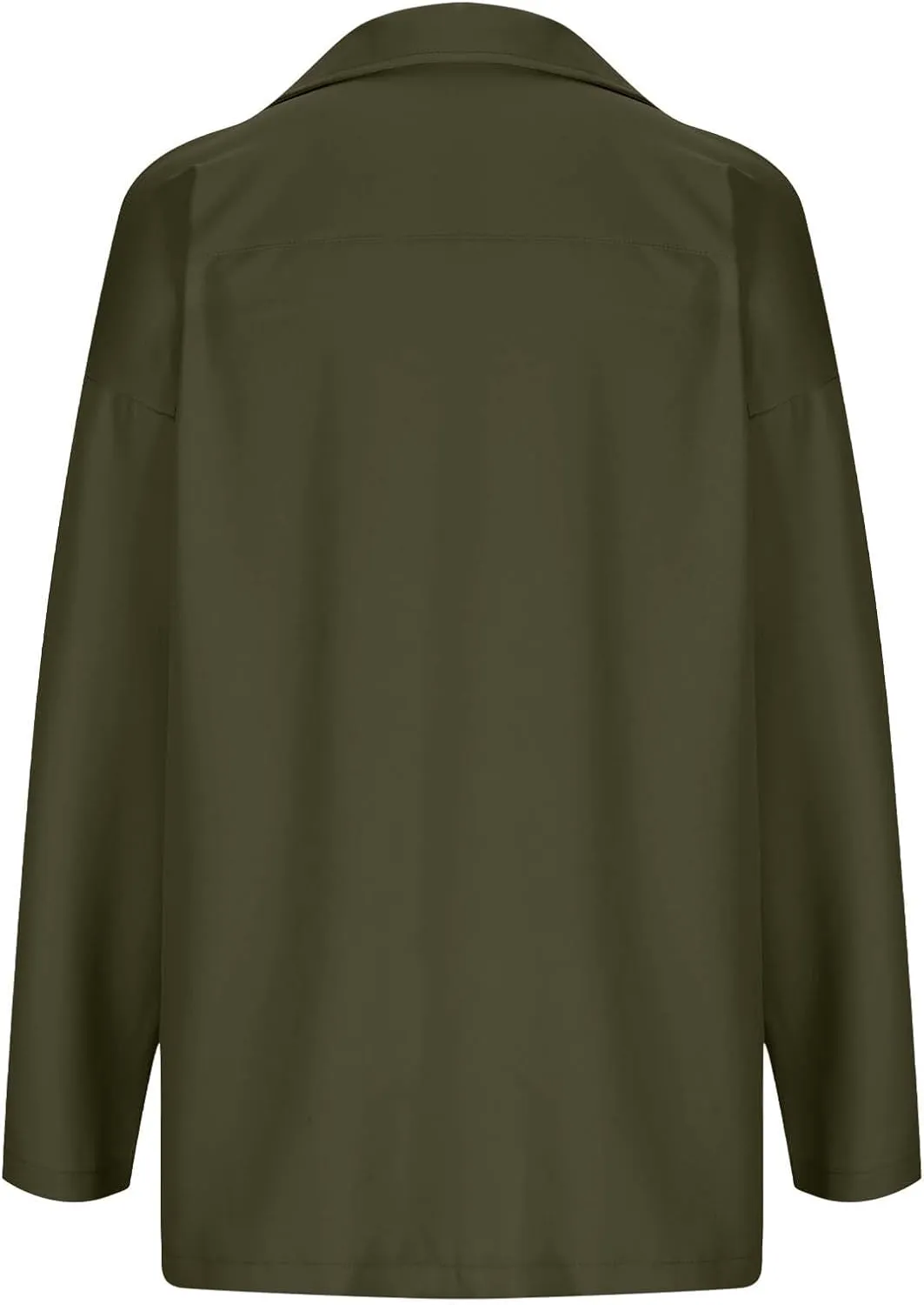 Puffer Jacket Womens Plus Size Button Thin Winter Coat Casual Cardigan Long Sleeve Trench Jackets with Pockets