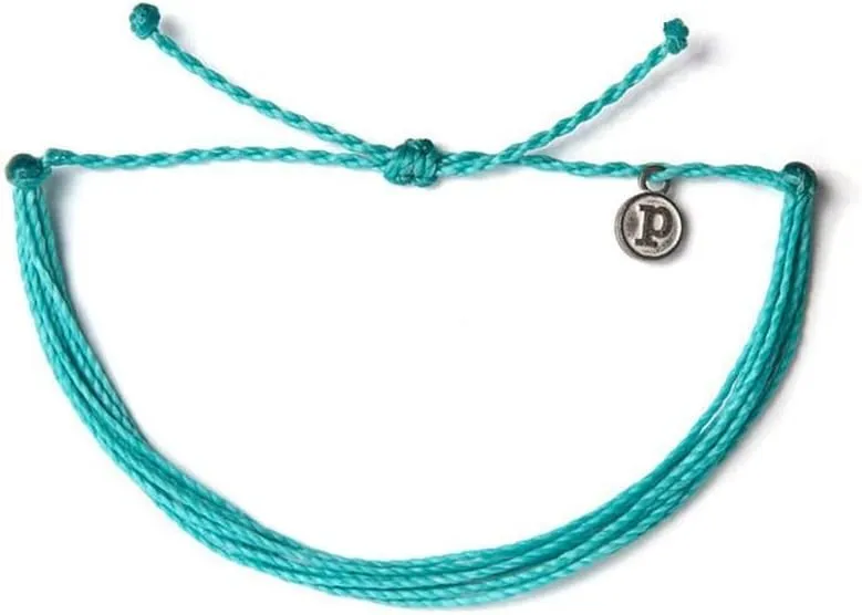 Pura Vida Jewelry Bracelets Solid Bracelet - 100% Waterproof and Handmade w/Coated Charm, Adjustable Band