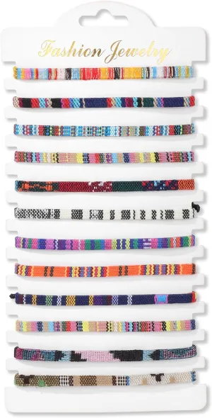 Raicegs 12PCS Friendship Bracelets for Teen Women Man Boho Surfer Beach Bracelets Anklets Set Handmade String Rope Bracelets Summer Jewelry for Women Man